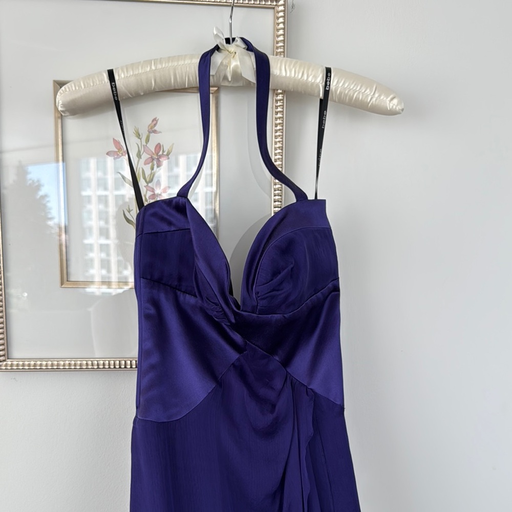 Elegant Purple Halter Dress 0